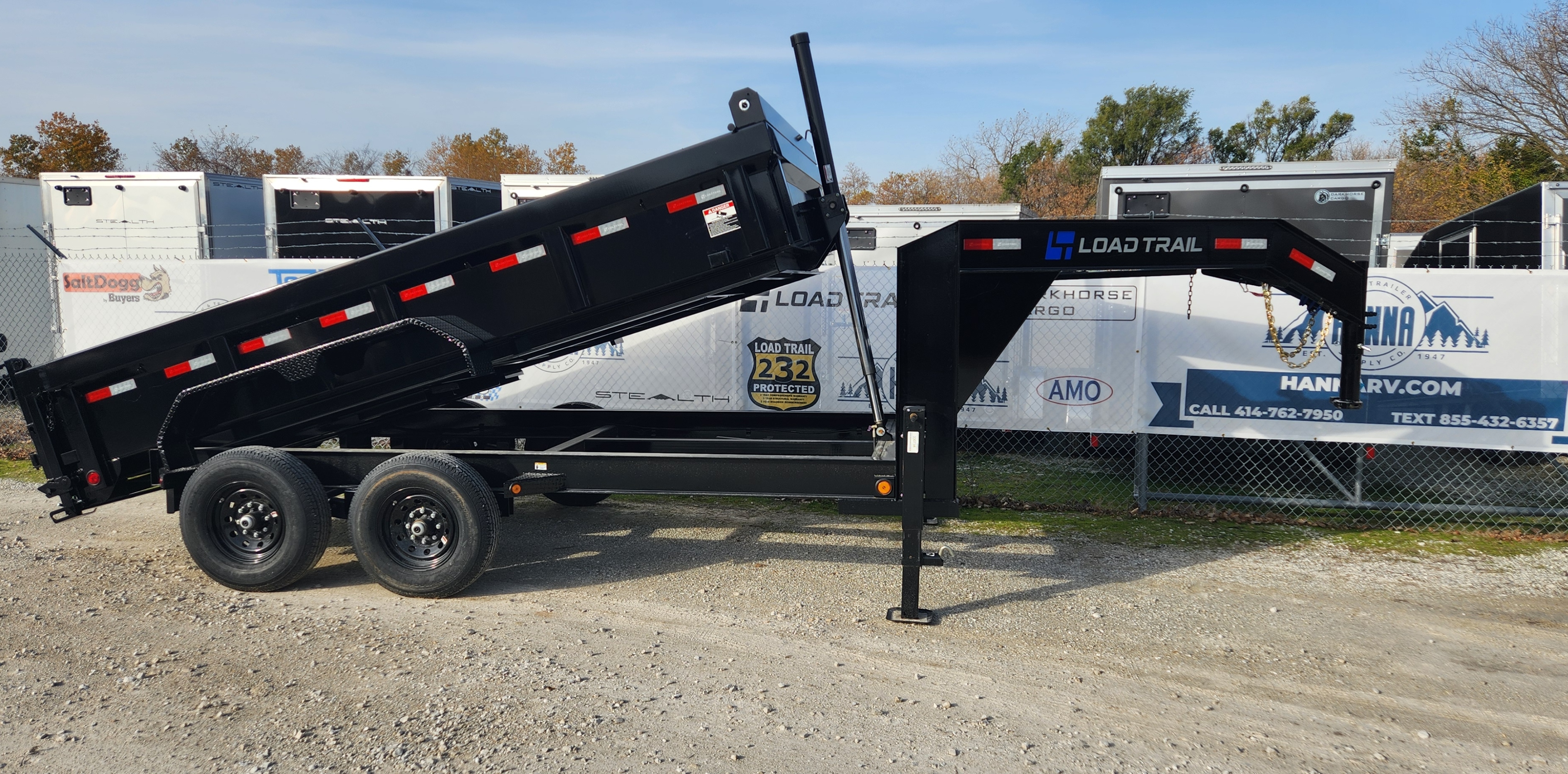 Load Trail 83 X 14 Tandem Axle 14,000 Lb Gooseneck Low Profile Dump Trailer with Telescoping Lift Cylinder